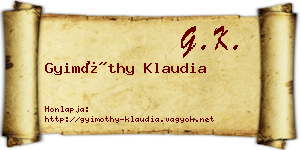 Gyimóthy Klaudia névjegykártya