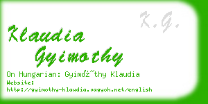 klaudia gyimothy business card